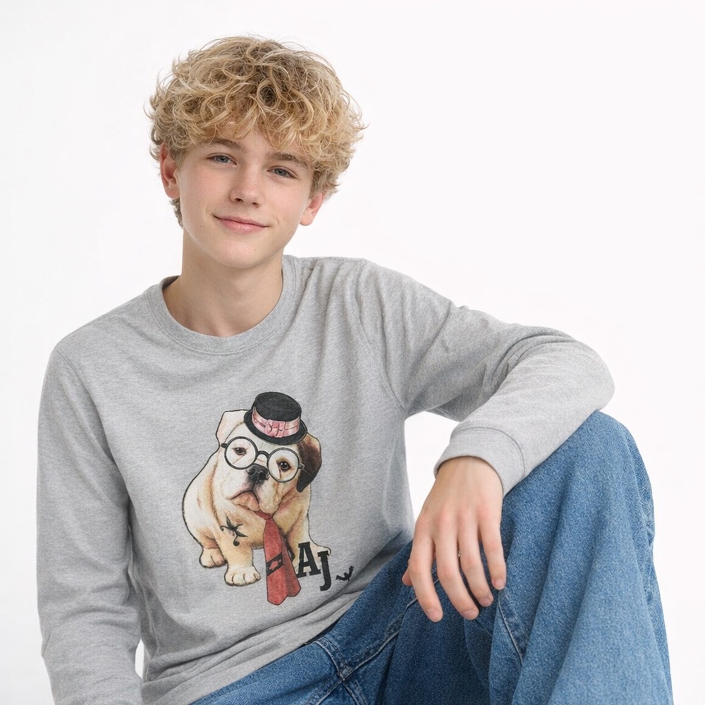 Armani Junior ‘British Dog’ Graphic T-shirt for boy - size 16 (height 166 cm)